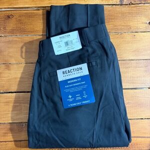 Kenneth Cole Reaction Suit Pants Mens 32x30 Black Modern Fit Flex Techni-Cole